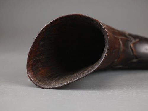 RARE CHINESE QING DYNASTY 19THC CARVED HORN HANGING FLOWER VASE - ADDITIONAL PHOTO 7