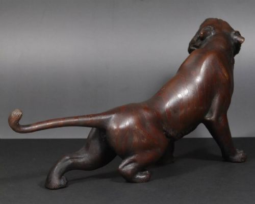 SUPERB JAPANESE ANTIQUE MEIJI LATE 19THC BRONZE TIGER SHUZAN - ADDITIONAL PHOTO 1