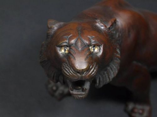 SUPERB JAPANESE ANTIQUE MEIJI LATE 19THC BRONZE TIGER SHUZAN - ADDITIONAL PHOTO 5