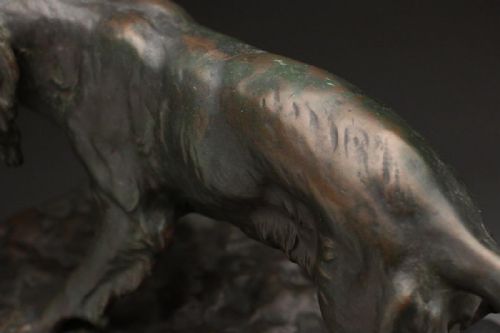 SUPERB ENGLISH ANTIQUE EARLY 20THC BRONZE SETTER DOG STATUE - ADDITIONAL PHOTO 6