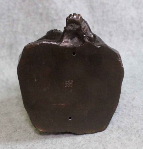 SUPERB JAPANESE ANTIQUE 1920S BRONZE MONKEY PEACH WATANABE KANSUI - ADDITIONAL PHOTO 4