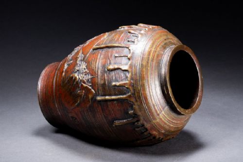 STUNNING JAPANESE MEIJI LATE 19THC LARGE BRONZE VASE TAKUSAI HONMA - ADDITIONAL PHOTO 2