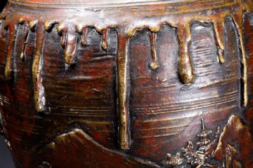 STUNNING JAPANESE MEIJI LATE 19THC LARGE BRONZE VASE TAKUSAI HONMA - ADDITIONAL PHOTO 8