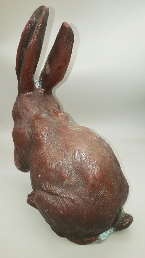 SUPERB JAPANESE MEIJI LATE 19THCEARLY 20THC PAIR OF BRONZE HARES SHUZAN HIDEYAMA - ADDITIONAL PHOTO 2