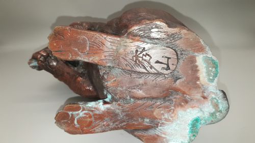 SUPERB JAPANESE MEIJI LATE 19THCEARLY 20THC PAIR OF BRONZE HARES SHUZAN HIDEYAMA - ADDITIONAL PHOTO 4