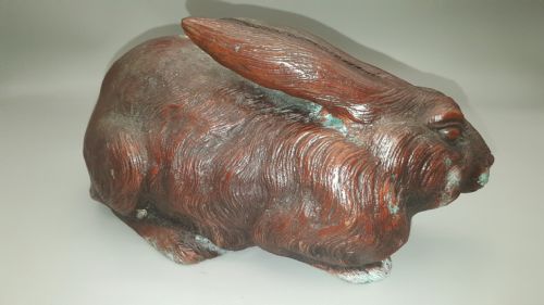 SUPERB JAPANESE MEIJI LATE 19THCEARLY 20THC PAIR OF BRONZE HARES SHUZAN HIDEYAMA - ADDITIONAL PHOTO 8