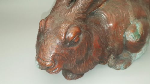 SUPERB JAPANESE MEIJI LATE 19THCEARLY 20THC PAIR OF BRONZE HARES SHUZAN HIDEYAMA - ADDITIONAL PHOTO 10