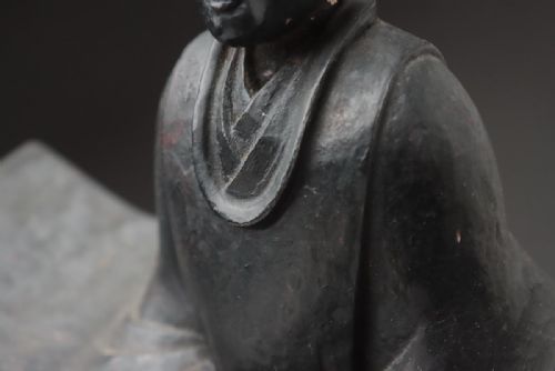 ATTRACTIVE JAPANESE MEIJI 19THC WOOD BUDDHIST SCULPTURE OF DEITY TENJINSAMA SUGAWARA NO MICHIZANE - ADDITIONAL PHOTO 7
