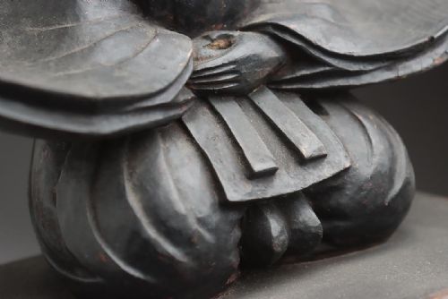 ATTRACTIVE JAPANESE MEIJI 19THC WOOD BUDDHIST SCULPTURE OF DEITY TENJINSAMA SUGAWARA NO MICHIZANE - ADDITIONAL PHOTO 9