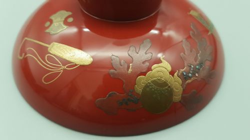BEAUTIFUL JAPANESE MEIJI LACQUER SAKE TABLE FOUR LACQUER SAKE CUPS - ADDITIONAL PHOTO 13