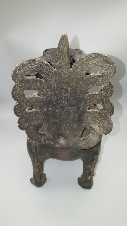 CHINESE QING 19THC BRONZE TEMPLE LION INCENSE BURNER - ADDITIONAL PHOTO 3