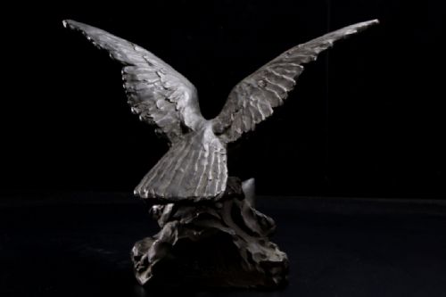 HANDSOME JAPANESE MEIJI EARLY 20THC BRONZE HAWK TAKETARO SHINKAI - ADDITIONAL PHOTO 3