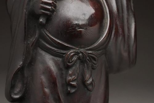 CHARMING JAPANESE MEIJI LATE 19THC BRONZE OF HOTEI MASAMITSU - ADDITIONAL PHOTO 5