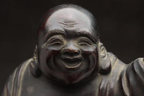 CHARMING JAPANESE MEIJI LATE 19THC BRONZE OF HOTEI MASAMITSU - ADDITIONAL PHOTO 9