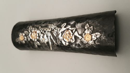 BEAUTIFUL JAPANESE MEIJITAISHO EARLY 20THC IRON SILVER TEA SCOOP - ADDITIONAL PHOTO 2