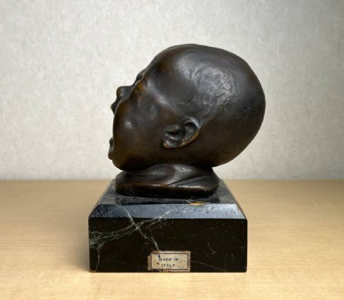 SUPERB ITALIAN ANTIQUE LATE 19THC BRONZE BUST OF A SCREAMING CHILD - ADDITIONAL PHOTO 1