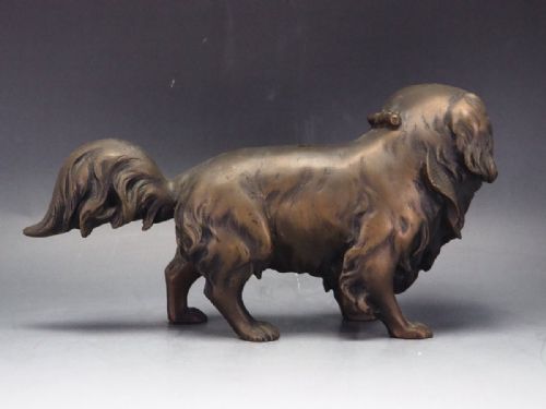 SUPERB JAPANESE MEIJI EARLY 20THC BRONZE OF A CHIN DOG MORIMITSU - ADDITIONAL PHOTO 1