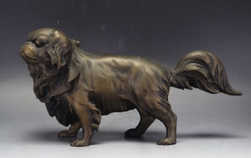 SUPERB JAPANESE MEIJI EARLY 20THC BRONZE OF A CHIN DOG MORIMITSU - ADDITIONAL PHOTO 2