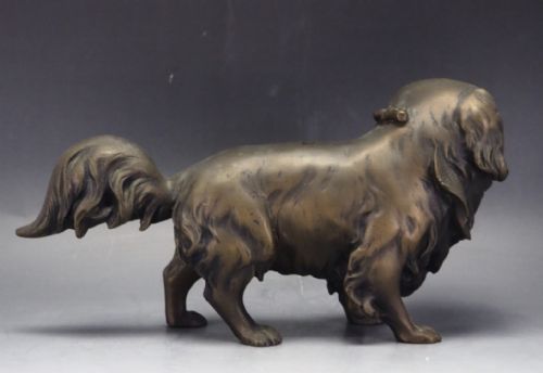 SUPERB JAPANESE MEIJI EARLY 20THC BRONZE OF A CHIN DOG MORIMITSU - ADDITIONAL PHOTO 4