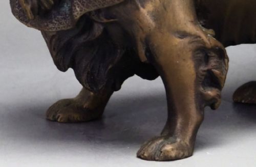 SUPERB JAPANESE MEIJI EARLY 20THC BRONZE OF A CHIN DOG MORIMITSU - ADDITIONAL PHOTO 9