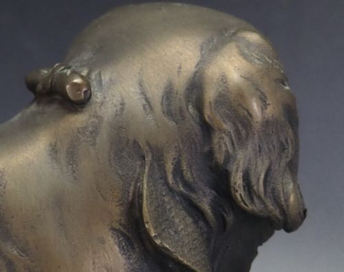 SUPERB JAPANESE MEIJI EARLY 20THC BRONZE OF A CHIN DOG MORIMITSU - ADDITIONAL PHOTO 12