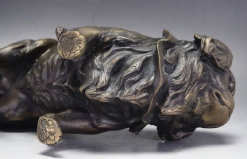 SUPERB JAPANESE MEIJI EARLY 20THC BRONZE OF A CHIN DOG MORIMITSU - ADDITIONAL PHOTO 15