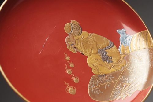 RARE JAPANESE MEIJI EARLY 20THC SET OF 7 VERMILLION LACQUER SAKE CUPSBOWLS SEVEN LUCKY GODS - ADDITIONAL PHOTO 5