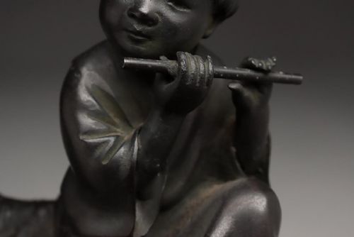 SUPERB JAPANESE MEIJI LATE 19THC BRONZE BOY ON AN OX MASAAKI - ADDITIONAL PHOTO 3