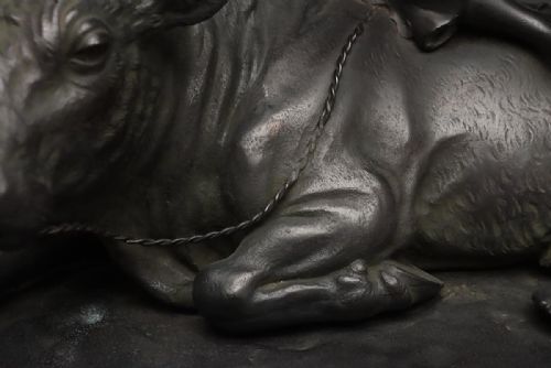 SUPERB JAPANESE MEIJI LATE 19THC BRONZE BOY ON AN OX MASAAKI - ADDITIONAL PHOTO 7