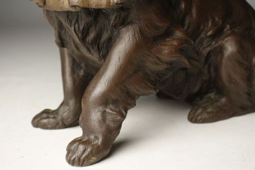 SUPERB JAPANESE MEIJI EARLY 20THC BRONZE LONGEARED CHIN DOG OMINE - ADDITIONAL PHOTO 5