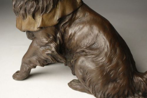 SUPERB JAPANESE MEIJI EARLY 20THC BRONZE LONGEARED CHIN DOG OMINE - ADDITIONAL PHOTO 6