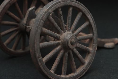 RARE FRENCH ANTIQUE 19THC IRON BRONZE GRIBEAUVAL FIELD GUN MODEL - ADDITIONAL PHOTO 4