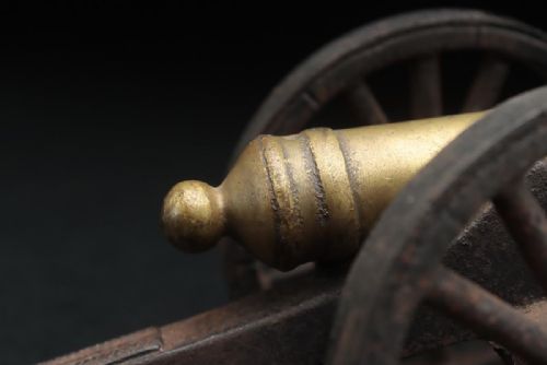 RARE FRENCH ANTIQUE 19THC IRON BRONZE GRIBEAUVAL FIELD GUN MODEL - ADDITIONAL PHOTO 6