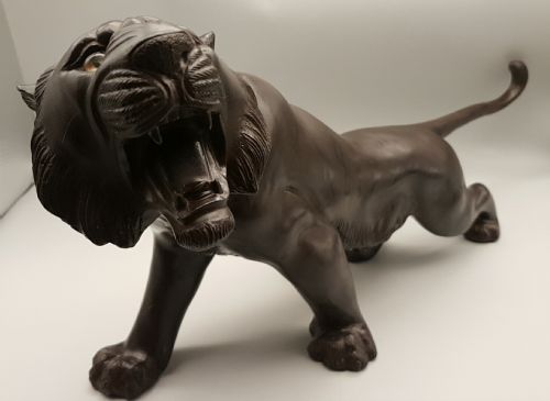 STRIKING JAPANESE MEIJI LATE 19THC LARGE BRONZE TIGER SHUZAN - ADDITIONAL PHOTO 2