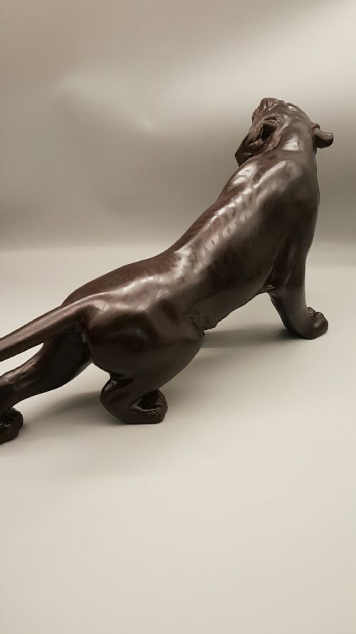 STRIKING JAPANESE MEIJI LATE 19THC LARGE BRONZE TIGER SHUZAN - ADDITIONAL PHOTO 5