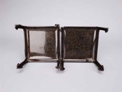 BEAUTIFUL JAPANESE EDO MID 19THC PAIR OF GOLD LACQUER SAKE CUP STANDS - ADDITIONAL PHOTO 3