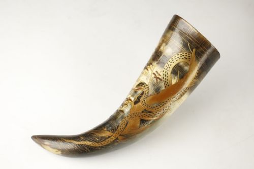 RARE JAPANESE MEIJI EARLY 20THC PAIR OF LACQUERED OX HORN FLOWER VASES - ADDITIONAL PHOTO 1
