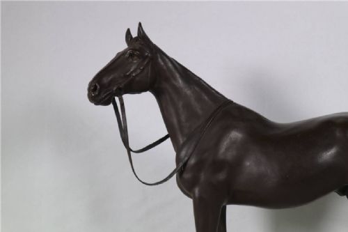 BEAUTIFUL JAPANESE MEIJITAISHO EARLY 20THC BRONZE HORSE ON MARBLE BASE KOZAN YAMAMOTO - ADDITIONAL PHOTO 1