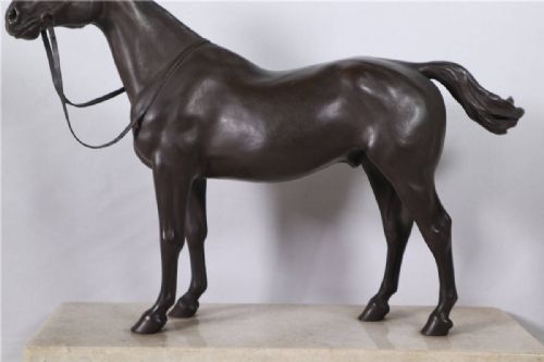 BEAUTIFUL JAPANESE MEIJITAISHO EARLY 20THC BRONZE HORSE ON MARBLE BASE KOZAN YAMAMOTO - ADDITIONAL PHOTO 4