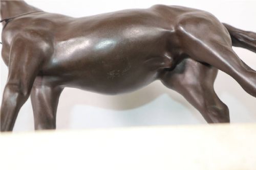 BEAUTIFUL JAPANESE MEIJITAISHO EARLY 20THC BRONZE HORSE ON MARBLE BASE KOZAN YAMAMOTO - ADDITIONAL PHOTO 5
