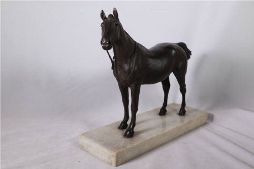 BEAUTIFUL JAPANESE MEIJITAISHO EARLY 20THC BRONZE HORSE ON MARBLE BASE KOZAN YAMAMOTO - ADDITIONAL PHOTO 6