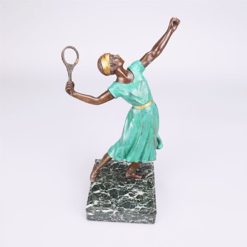 beautiful french art deco bronze suzanne lenglen marcel andr bouraine - CATEGORY: ANTIQUE SCULPTURES - DATED 1920