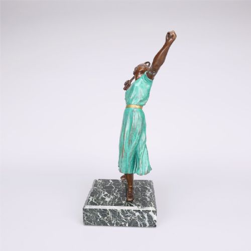 BEAUTIFUL FRENCH ART DECO BRONZE SUZANNE LENGLEN MARCEL ANDR BOURAINE - ADDITIONAL PHOTO 2