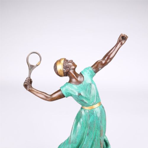 BEAUTIFUL FRENCH ART DECO BRONZE SUZANNE LENGLEN MARCEL ANDR BOURAINE - ADDITIONAL PHOTO 4