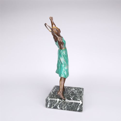 BEAUTIFUL FRENCH ART DECO BRONZE SUZANNE LENGLEN MARCEL ANDR BOURAINE - ADDITIONAL PHOTO 6