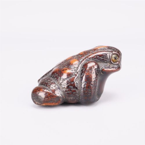 SUPERB JAPANESE EDO MID 19THC BOXWOOD TOAD NETSUKE - ADDITIONAL PHOTO 2