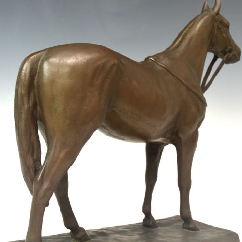 MAGNIFICENT JAPANESE TAISHO 1920S BRONZE HORSE SCULPTURE KUNIO IT - ADDITIONAL PHOTO 2