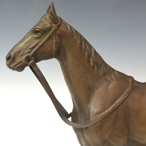MAGNIFICENT JAPANESE TAISHO 1920S BRONZE HORSE SCULPTURE KUNIO IT - ADDITIONAL PHOTO 4