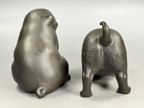 SUPERB JAPANESE MEIJITAISHO BRONZE OF TWO PUPPIES PLAYING SIGNED HOZAN YOSHIYAMA - ADDITIONAL PHOTO 10