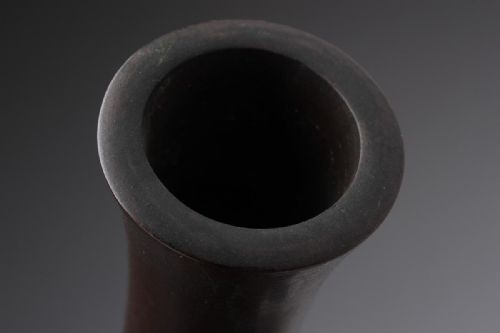 BEAUTIFUL JAPANESE MEIJI EARLY 20THC SMALL BRONZE VASE W SILVER INLAY FOREST SHRINE - ADDITIONAL PHOTO 9